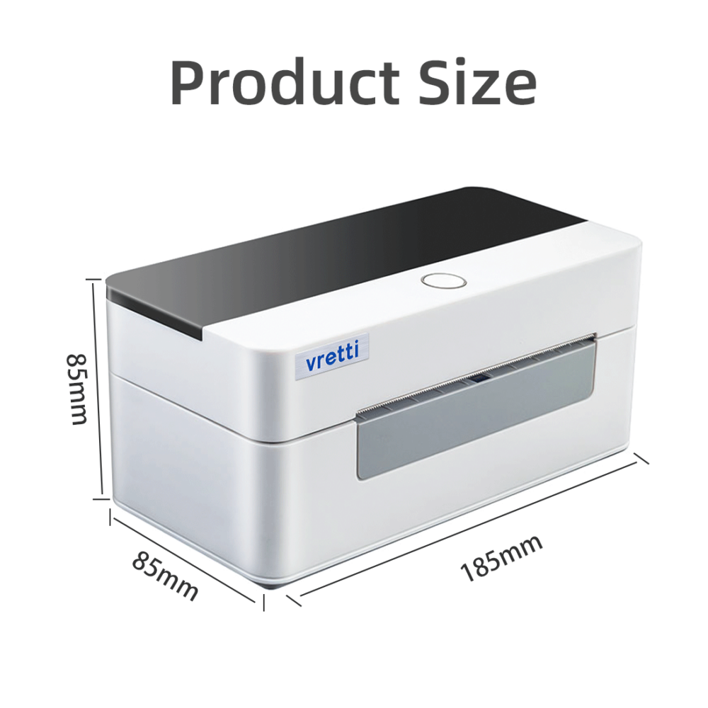 Vretti Label Printer White 4*6Inch 8MB Flash Memory D463B Commercial Support Single Sheet Printing 4