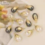 Cordial Design 100Pcs 12*20MM DIY Making/Earrings Accessories/Charms/Flower With Imitation Pearl/Tulip Shape/Hand Made/Pendant 4