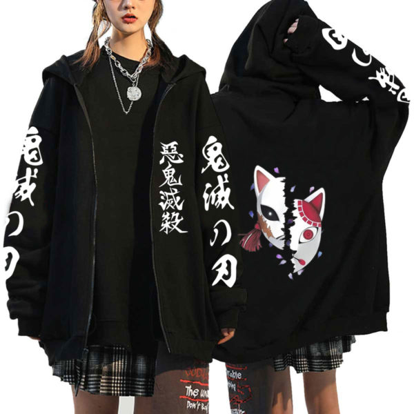 Demon Slayer Anime Harajuku Hoodies Women Rengoku Kyoujurou Zip Hoodies Aesthetic Clothes Kimetsu No Yaiba Mugen Train Sweatshir 2