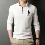 Mens Pure Cotton Long Sleeve Polo Shirts Half Zipper Trendy Brand Golf Logo T-Shirts 2022 New Spring And Autumn Designer Clothes 6