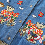 Blue Bear Embroidery Patchwork Denim Blouse Women Short Sleeve Japanese Shirts 2022 Summer Korean Tops Female Clothes Harajuku 5