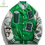 Hip Hop Varsity Jacket Men Winter Letter Embroidery Patchwork Color Block Baseball Coat Women College Jacket Unisex 2021 Outwear 1