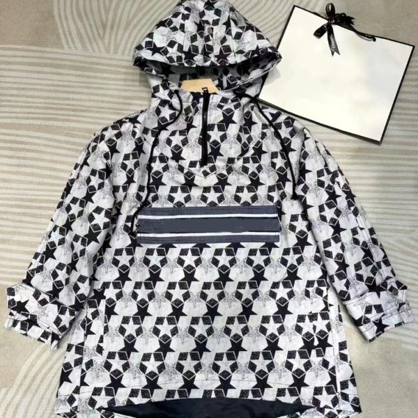 2022 Spring/Summer New Fashion Five-pointed Star Pattern Half Zipper Casual Sports Storm Jacket Hooded Coat Loose For Women/Men 1