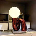 New Resin Red Blue Led Table Lamp Glass Ball Bedroom Bedside Desk Light Children Room Designer Model Room House Decor 6