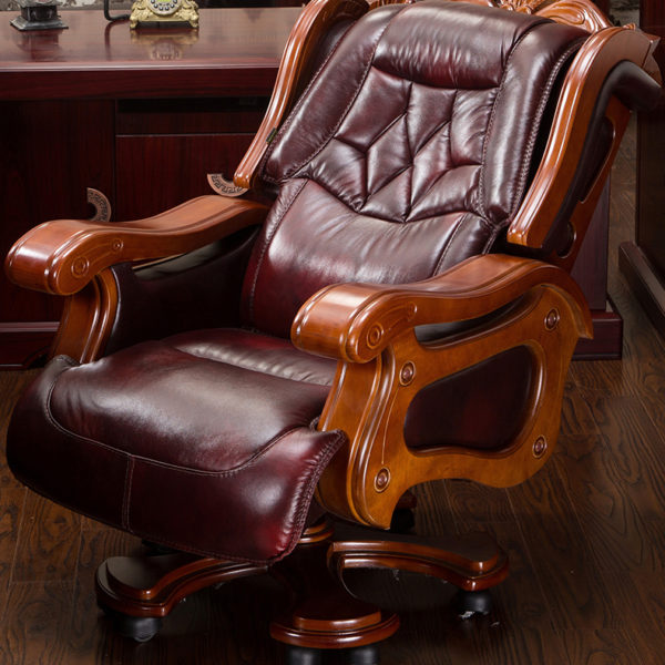 The boss chair is real leather can lie. High-grade large class chair. Cow skin thickening massage office chair swivel chair.015 1