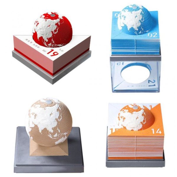 New 2022 Aarde Kalender 3D Aarde Model Desktop Papier Bureau Kalender Dagelijks Wekelijks Teken Gift Papier Sculptuur Notepad 1