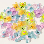 500pieces 20-23mm diy acrylic candy small bear shape sticker beads.for woman kids hairpin handmake jewelry making accessories 6