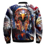 American flag stitching eagle print cool fashion 3D bomber jacket casual winter jacket 2