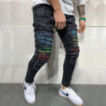 Ripped Jeans for Men Streetwear Casual Small Feet Slim Fit Denim Pants Male Cotton Stretch Pleated Skinny Cowboys Trousers Homme 6