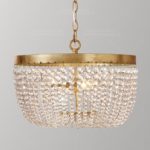 Vintage Gold chandelier lighting K9 crystal bead suspension chandelier retro hanging lights living room bedroom kitchen dining 6