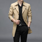 M-9xl Plus Size Mens Trench Coat Spring Autumn Male Outerwear Overcoat Long Style Single Breasted Windbreaker Top Clothes Hy145 6