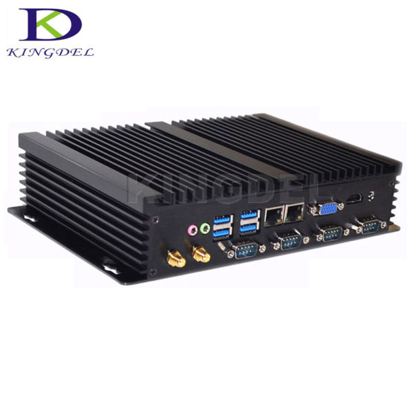 Kingdel Fanless Industrial Mini Computer i5 3317U Barebone Mini PC Celeron Windows 10 ITX Computer 2 LAN HDMI 4 COM 8USB Nettop 1