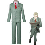 Anime Spy X Family Loid Forger Cosplay Costume Twilight Cosplay Light Green Suit Short Outfit Shirt Tie Men Halloween Clothes 1