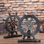 Creative Retro Rudder Compass Model Cafe Office Window Decoration Desktop Props Decorations Home Decoration Accessories 1