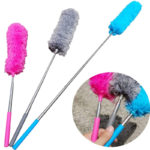 Extendable Telescoping Microfiber Duster Bendable Washable Household Cleaning Dusting Brush for Home Office Car Blue Pink 1Pcs 4