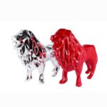 Premium Resin Geometric Lion Statue Office Living Room Ornaments Animal Sculpture 78*30*56cm Large Size Home Decor Accessories 5