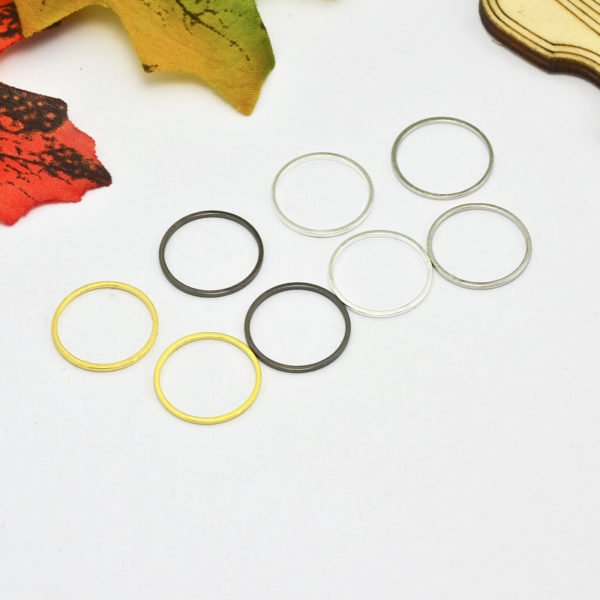 100pcs 14mm Metal Round Circle Connectors Earrings/pendants Accessories DIY Jewelry Finding 2