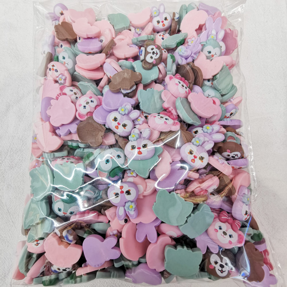 500pieces 18-23mm diy resin candy fox bear rabbit stick beads.scrapbook for woman kids hairpin decorate jewelry make accessories 6