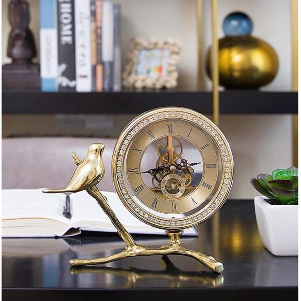 EUROPEAN LIGHT LUXURY CLOCK ORNAMENTS LIVINGROOM BEDROOM DESKTOP FIGURINES CRAFTS OFFICE TABLE CLOCKS FURNISHING DECORATION ART 2