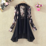 Summer Women's Chiffon Mesh Cardigan Printed Mid-length Shawl Thin Middle-aged Women Air-conditioned Shirt Jacket E93 2