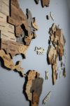 Decorative 3D Wooden World Map European Asian Continental Office Living Room Wall Decor Home Gift Art Natural Color Pins School 5