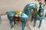 40cm Chinese pure copper cloisonne horse office home crafts ornaments 1