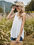 Summer Women White Lace Patchwork Vest Loose Casual Sleeveless Pullover Blouse Tank Tops Beach Smock Clothes 4