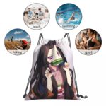 Nezuko Kamado Demon Slayer Anime Portable Travel Drawstring Bags Riding Backpack Gym Shoes Storage Backpacks 6