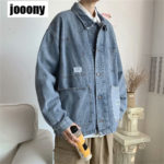 Men's Fashion Denim Jacket Korean Clothes Spring and Autumn Loose Student Multi-pocket Tooling Jacket Men Men Jeans Jacket 4