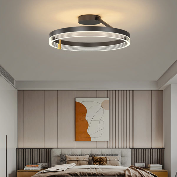 Modern led chandeliers light Bedroom study Home Indoor Lighting Luminaire acrylic lampshade Black Gold painted drop shipping 2