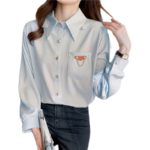 Solid Turn Down Collar Ladies Tops Women Shirts Blusas Feminine Spring 2021 New White long-sleeved Chiffon Shirt Women Top 692H 6