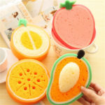 4pcs/set Creative Sponge Kitchen Accessories Fruit Shape Washing Dishes Sponge Cleaning Dish Remove Stains 1