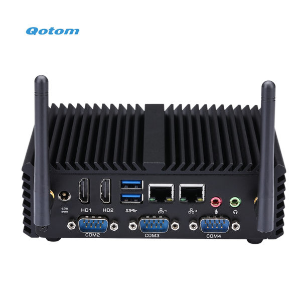 Qotom Mini PC Core i5 Processor Dual LAN 4 COM Ports Fanless Mini Industrial PC X86 1