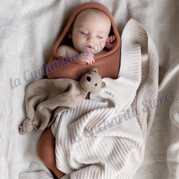 Autumn Winter Newborn Baby Blanket Wool Knitted Soft Hvid Luxury Brand Beige Swaddle Wrap Stroller Infant Toddler Blanket 2