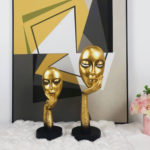 Resin Statue Modern Human Meditators Abstract Lady Face Character Statues Sculpture Art Crafts Figurine Office Desktop Decor 6