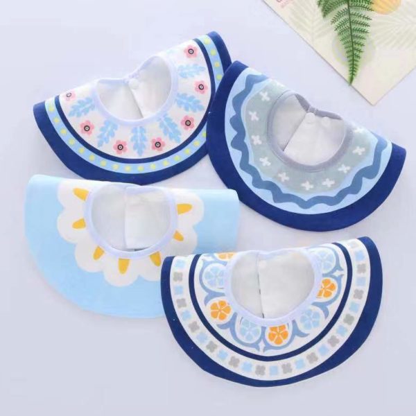 4pcs/set Baby Cartoon Bibs Waterproof Cotton Burp Cloth Drool Bib Newborn Infant Toddler Baby Feeding Stuff Kids Accessories 2