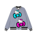 Hip Hop Street Style Ladies Jacket New Hello Kitty Baseball Jacket Harajuku Oversized Bomber Jacket Women's Spring Jacket 5