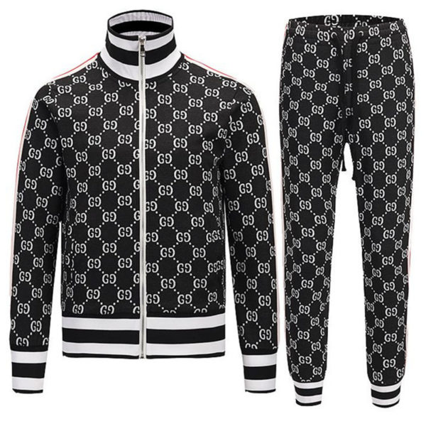 2021 Autumn Men's Tracksuit Men Elastic Waist Patchwork Letter trousers O-neck Leisure Set Joggering Sports Sportsuit Clothes 1