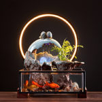 zq Rockery Fortune Decoration Lamp Ring Fish Tank Circulation Fortune Living Room Fountain Office Creative Gift 1