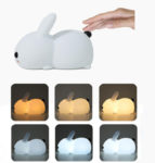 Rabbit Night Light Silicone Dimmable Touch Sleeping Lights USB Rechargeable Children's Night Lamp RGB Remote Cute Feeding Lamps 6