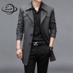 M-9xl Plus Size Mens Trench Coat Spring Autumn Male Outerwear Overcoat Long Style Single Breasted Windbreaker Top Clothes Hy145 1