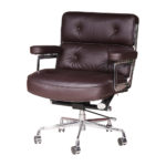 Classic Retro Robin Chair, Home Office Desk Chairs, Swivel Genuine Leather Executive Arm Chair with Adjustable Height Function 1