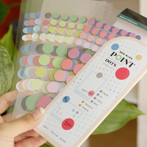 12 Sheets Decorative Mark Stickers Index Tag Marker Point Dot Colorful Scrapbooking DIY Diary Agenda Planner Stationary Office 2