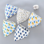 5pcs Baby Bibs Triangle Newborn Cotton Bibs Burb Saliva Towel Baby Feeding Bibs Apron Boys Girls Clothes Kids Children Bandana 6