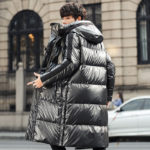 Fashion Men Down Jacket Long Parka Coat White Duck Down Coat Men Winter Outwear Glossy Jacket Hooded Thick Warm Overcoat 5