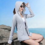 Sunscreen Women's Ice Silk 2022 Summer New Style Breathable Long Sleeves Mid-Length UV-Proof Sunscreen Wear A Thin Jacket 3