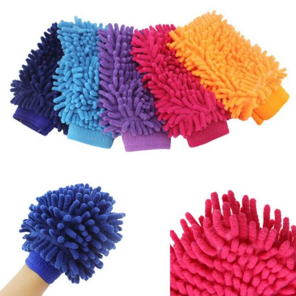 Double-sided Microfiber Washable Car Washing Gloves Car Care Cleaning Gloves Cleaning Cloth Towel 1