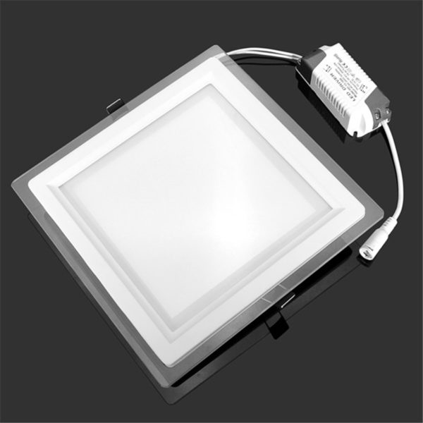 10pcs/lot 18W LED Ceiling Panel Light Recessed Downlight Glass Panel Down Light AC85-265V Warm/Cold White DHL/Fedex Free Ship 2