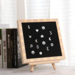 1 Set Felt Letter Board Wooden Frame Changeable Symbols Numbers Characters Home Office Message Boards Room Decor 3