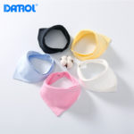 2pcs/lot Cotton Baby Triangle Towel Newborn Baby Triangle Saliva Towel Snap Children's Bib Solid Color 3